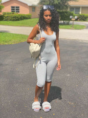 Sleeveless Biker Jumpsuit