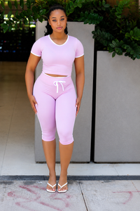 Motion Capri Set - Pastel Pink