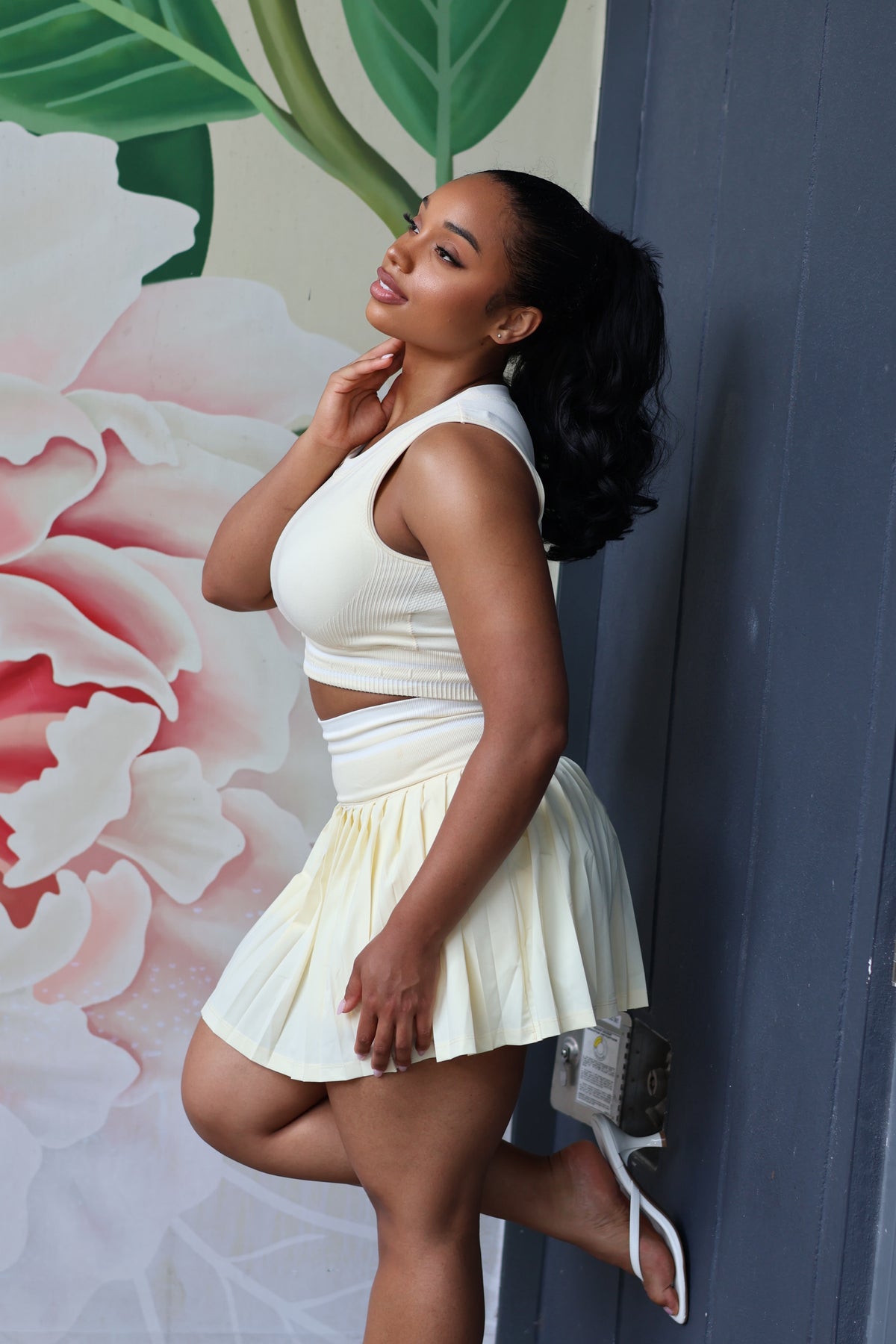 Active Skort Set - Pastel Yellow