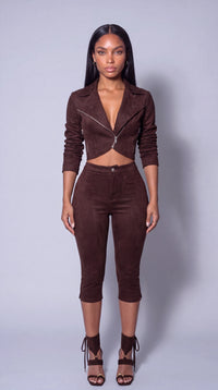 Luxe Faux Suede Capri Set