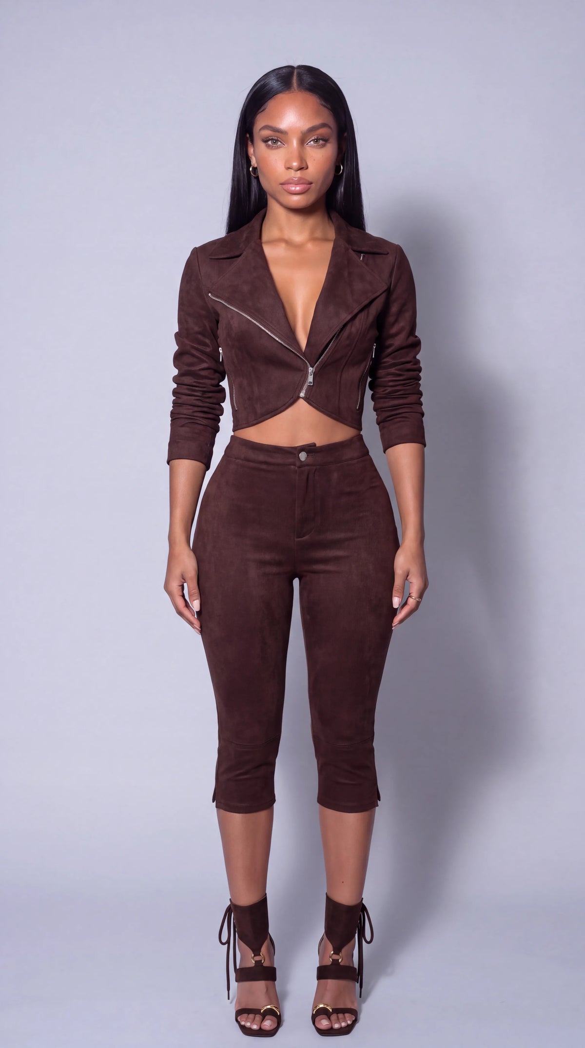Luxe Faux Suede Capri Set