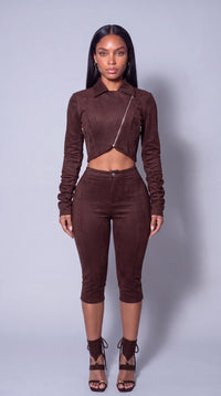 Luxe Faux Suede Capri Set