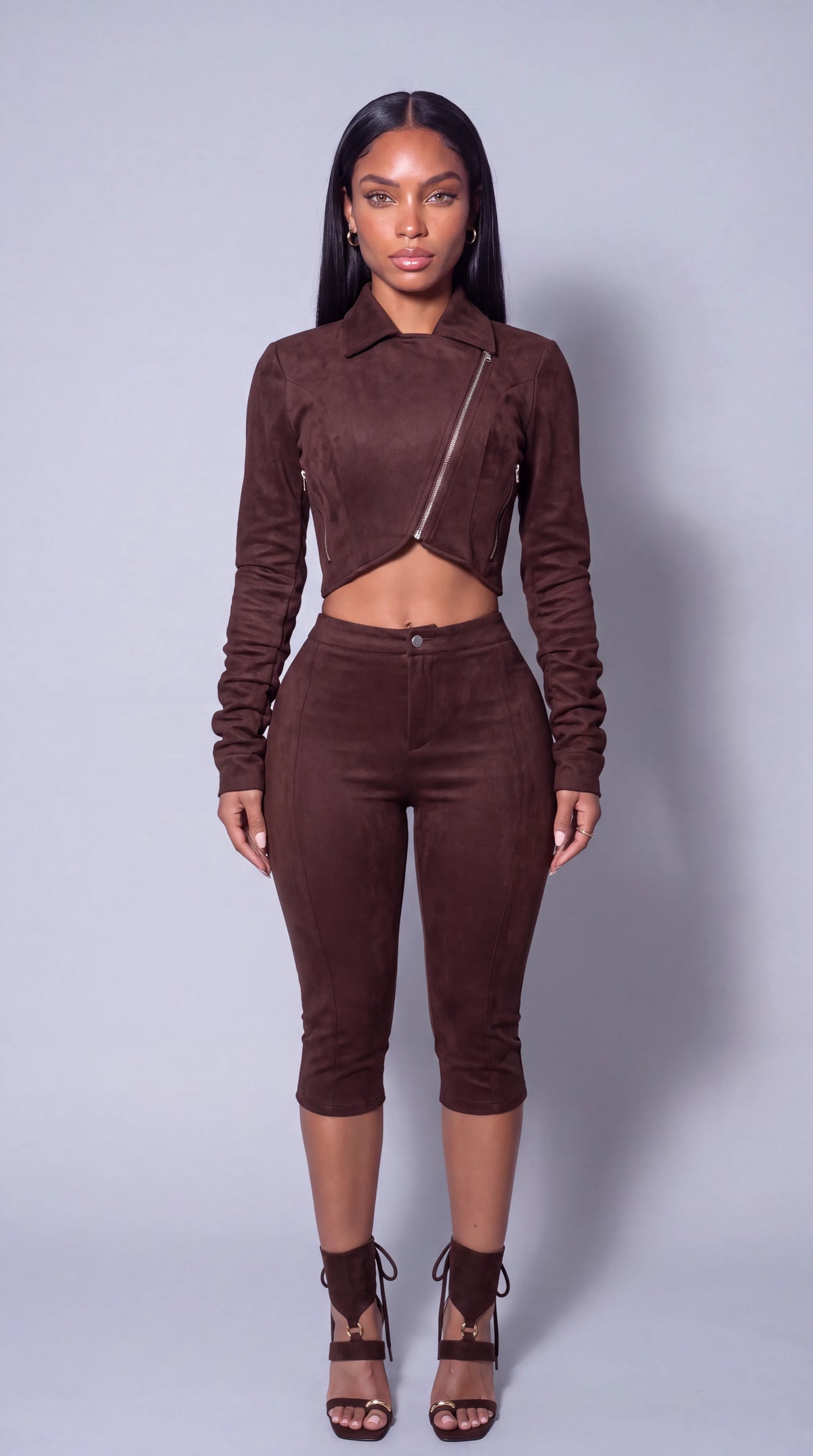 Luxe Faux Suede Capri Set