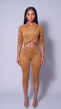 Luxe Faux Suede Capri Set