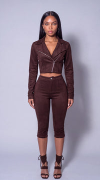 Luxe Faux Suede Capri Set