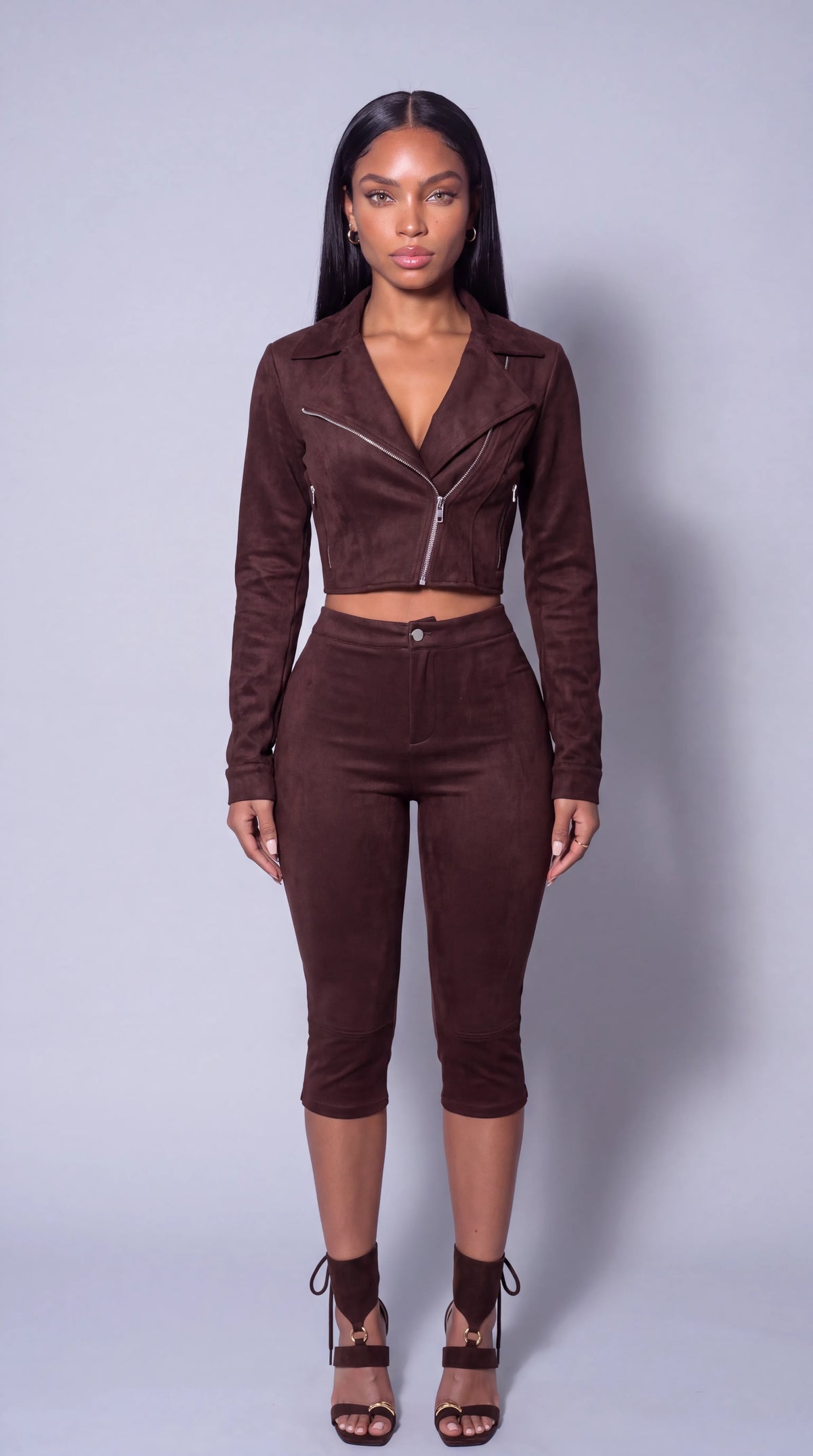 Luxe Faux Suede Capri Set