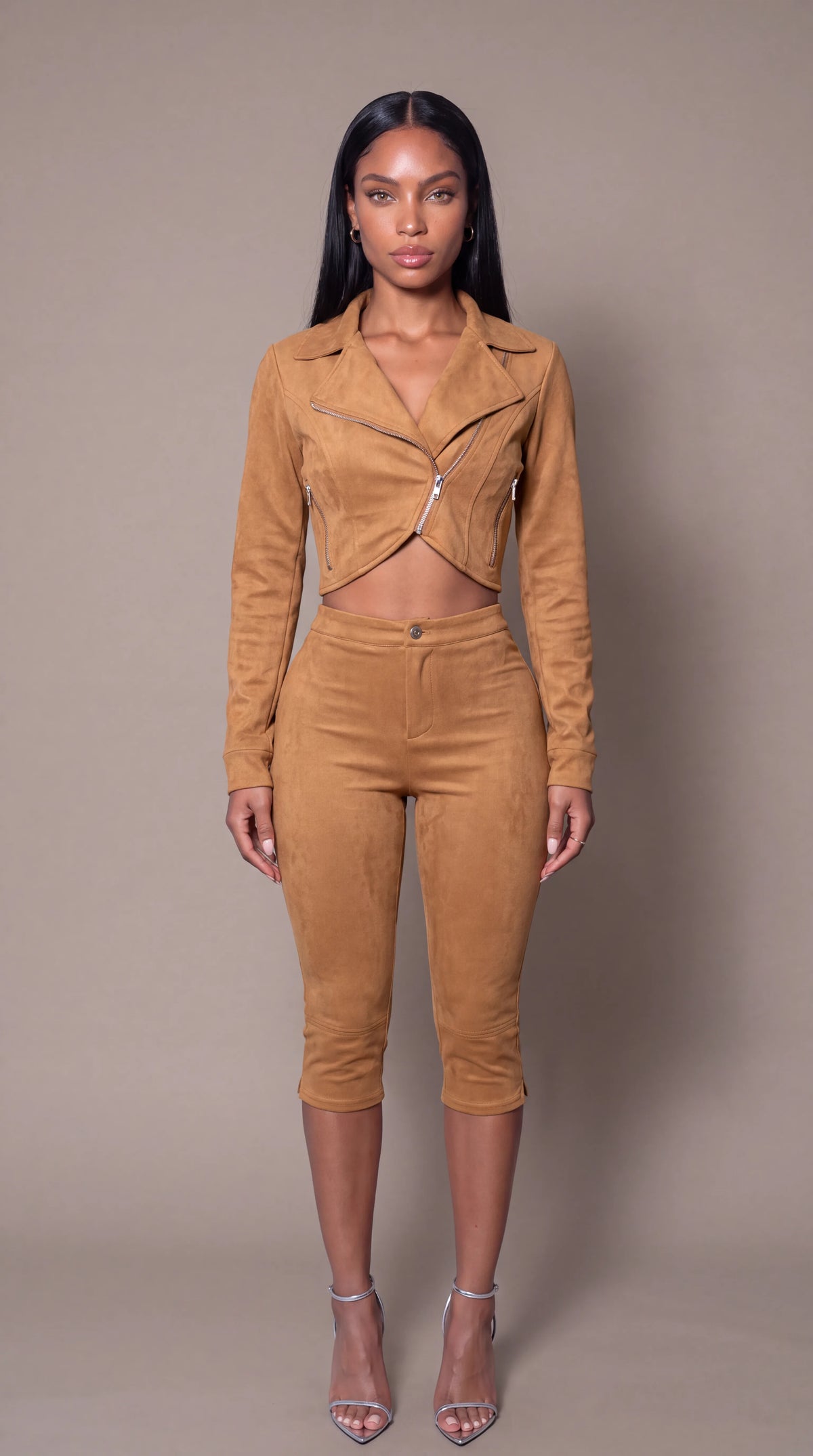 Luxe Faux Suede Capri Set